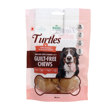 BASIL : Turtle with Peanut Butter Guilt-Free Chews for Dogs & Puppies